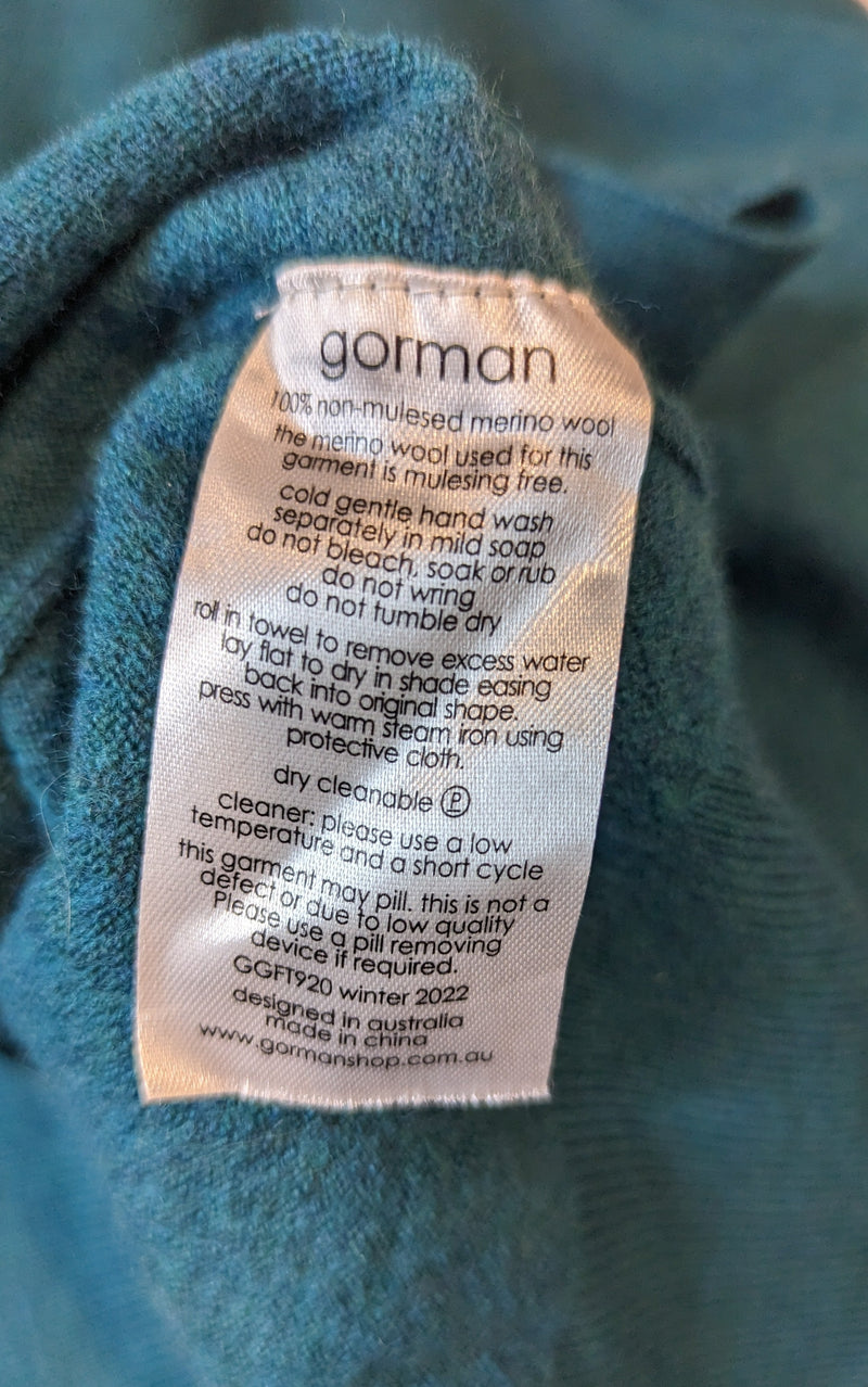 Gorman Merino Wool Teal Green Top