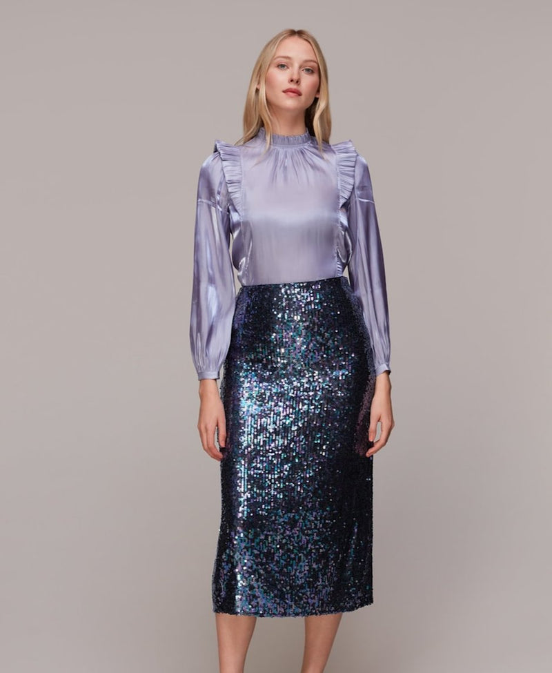 Whistles Sequin Midi Skirt