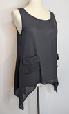 Oroton Black Silk Camisole Tank Top