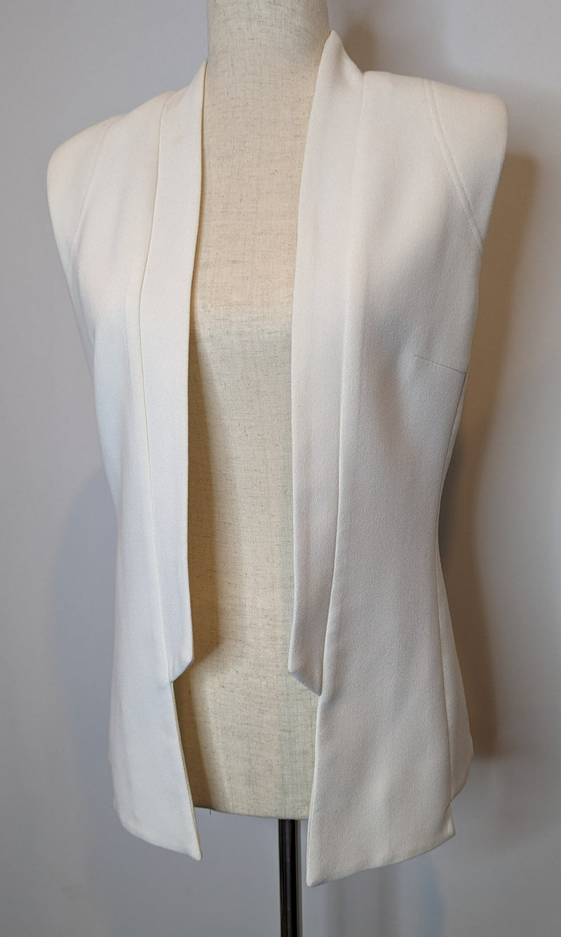 White Suede Sleeveless Padded Vest