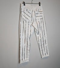 Sass & Bide White & Silver Sequin Jeans