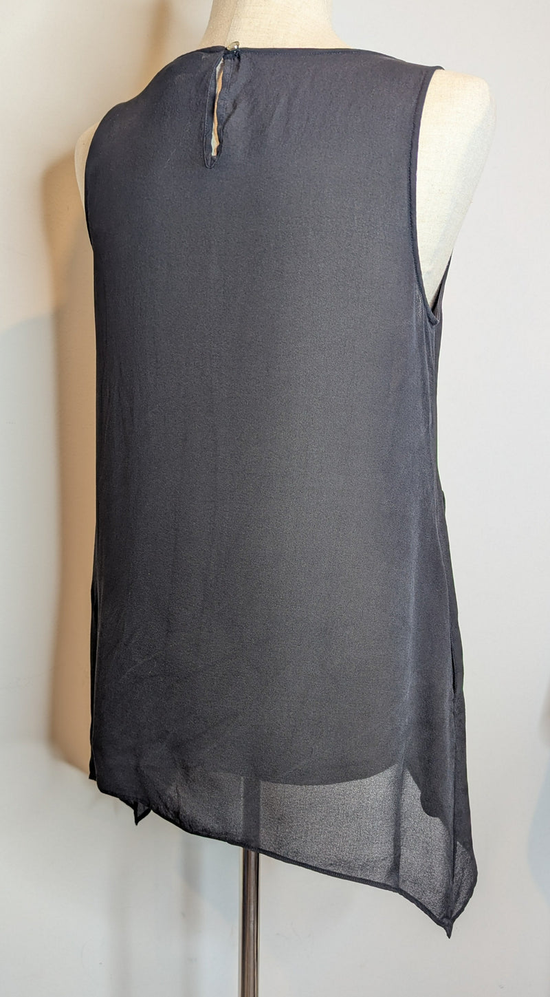 Oroton Black Silk Camisole Tank Top