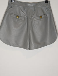 Lover Grey Leather High Waisted Booty Shorts