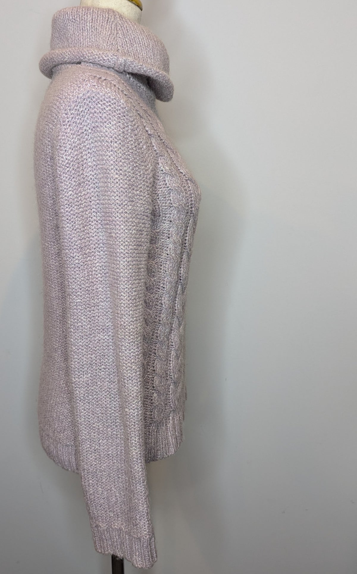 Camilla & Marc C&M Lilac Cable Knit Turtleneck Pullover Sweater