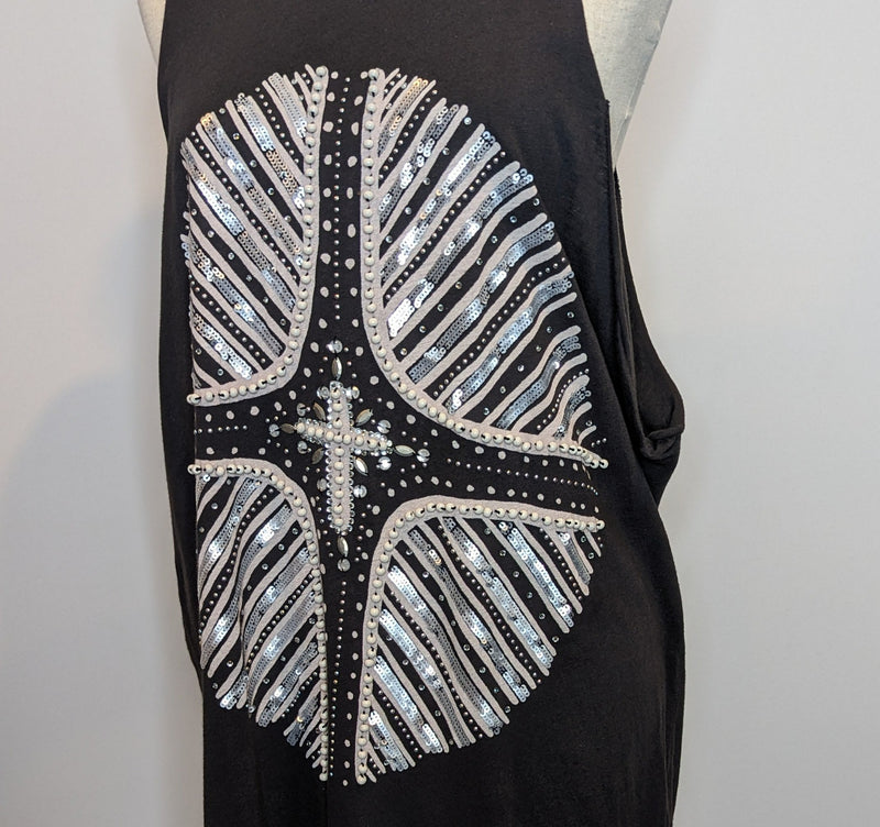 Sass & Bide Sequin & Beaded Geometric Print Top