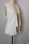 White Suede Sleeveless Padded Vest