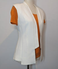 White Suede Sleeveless Padded Vest