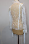 Asilio Sheer White Lace Longsleeve Blouse