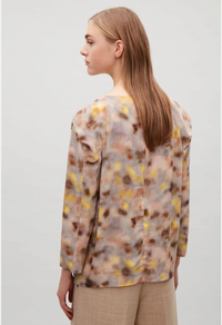 Cos Printed Blouse With Gathered Detail