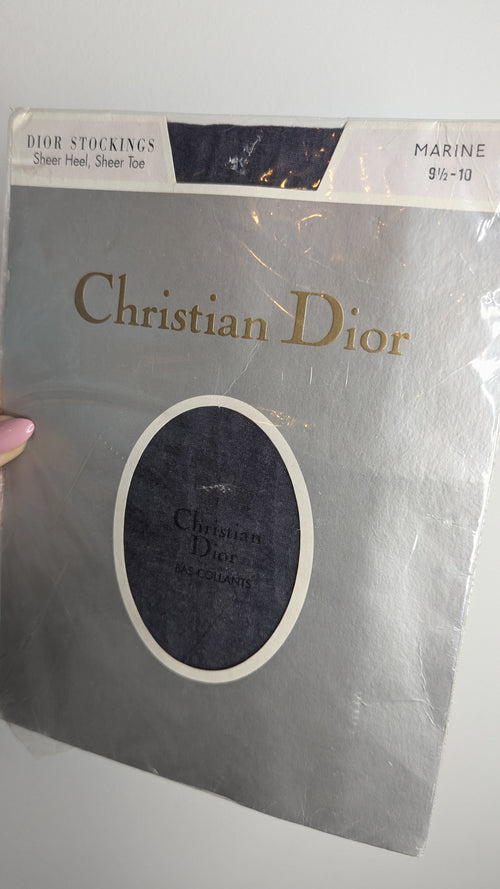 Chrisitan Dior Vintage Marine Blue Sheer Coloured Stockings