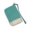 Tiffany & Co. Color Block Zip Around Off White/Blue Wallet