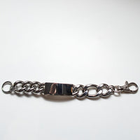 Chunky Silver Name Plate Bracelet, by Mimco 