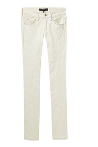 Low rise Cream Galix Embroidered Skinny Jean, Isabel Marant  