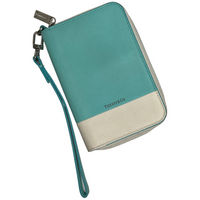 Tiffany & Co. Color Block Zip Around Off White/Blue Wallet