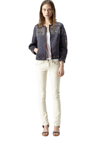 Low Rise Cream Galix Embroidered Skinny Jean, Isabel Marant  