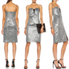 Kenzo 'Broken Floor' Silver Metallic Zigzag Jaquard Dress