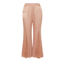 Alice McCall Pink Satin & Lace Flare Bell Bottom Cropped Pants