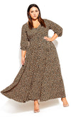 City Chic Stitch Animal Print Maxi Dress