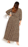 City Chic Stitch Animal Print Maxi Dress