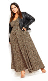 City Chic Stitch Animal Print Maxi Dress