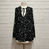 Silk All Over Black & White Stars Blouse, by Baz Inc