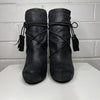 BCBGeneration Faux Suede Black Tassle Pull On Ankle Booties