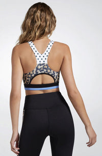 Jaggad Melrose Animal Print High Neck Zip Crop Top