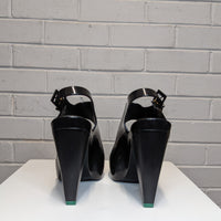 Melissa + Matsuo Estrelicia Peep Toe Jelly Heels with Teal Greel Heel