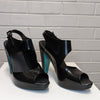 Melissa + Matsuo Estrelicia Peep Toe Jelly Heels with Teal Greel Heel