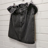 Denim Skirt Nobody Denim Ruffle Skirt Black