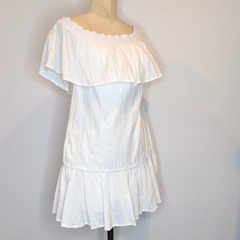 Camilla & Marc Off Shoulder White Flounce Dress