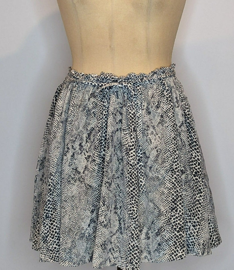 Zimmerman Grey Snakeskin Silk Flowy Mini Skirt