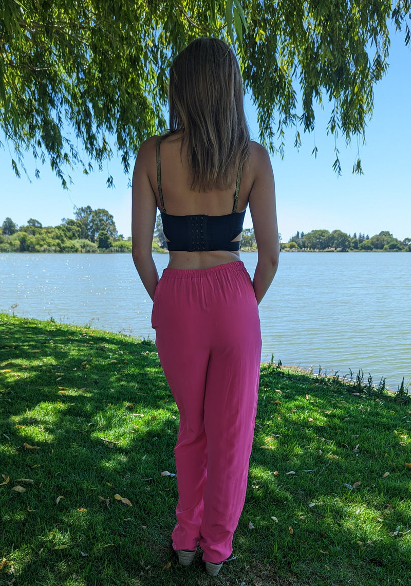 Bellino Paris London New York Vintage Pink Silk Pants