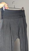 Flannel Black Silk Low Crotch Harem Style Pants