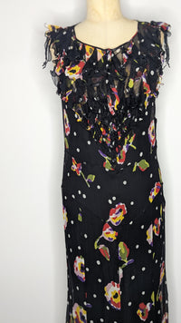 Moschino Silk Sheer Floral Dress