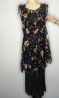 Moschino Silk Sheer Floral Dress