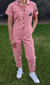 'Introvert' Valentines Upcycled Pink Jumpsuit