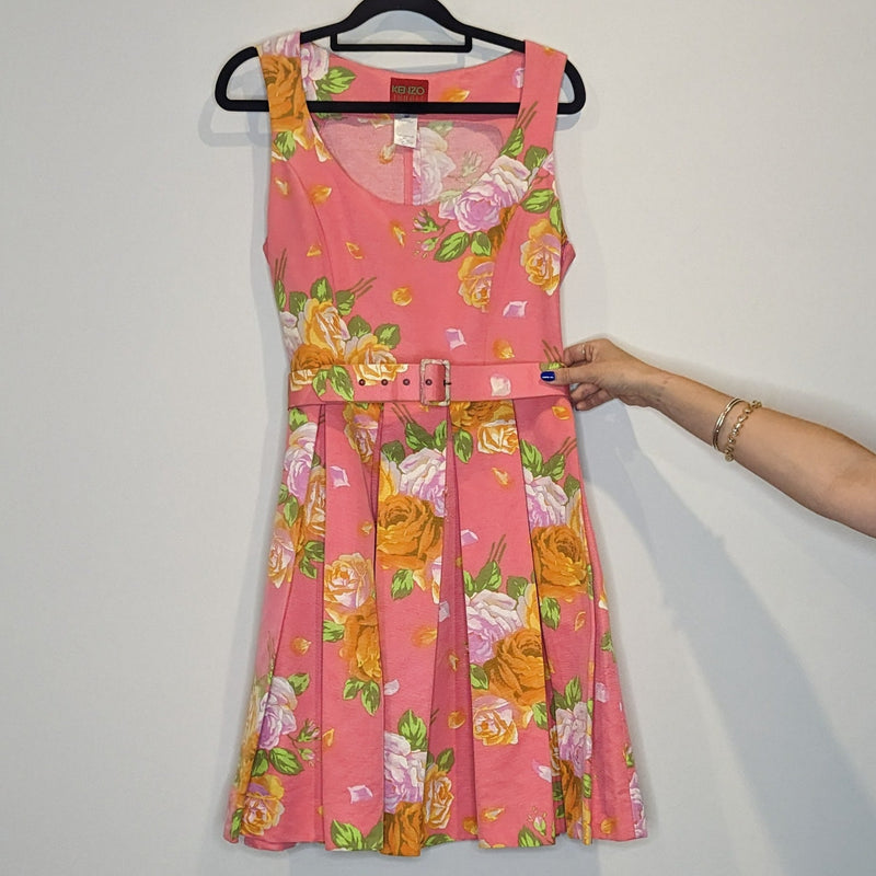 Kenzo Jungle Vintage Sleeveless Floral Print Dress