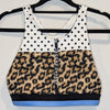 Jaggad Melrose Animal Print High Neck Zip Crop Top