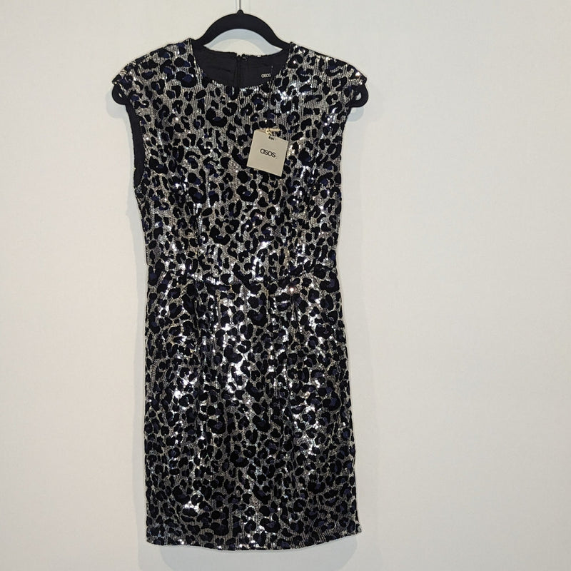 ASOS Sequin & Velvet Animal Print Dress