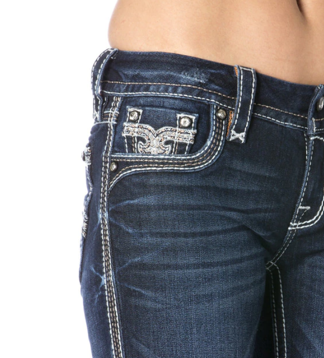 Rock Revival Alanis Low Rise Skinny Jeans With Diamantes