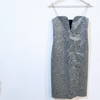 Kenzo 'Broken Floor' Silver Metallic Zigzag Jaquard Dress