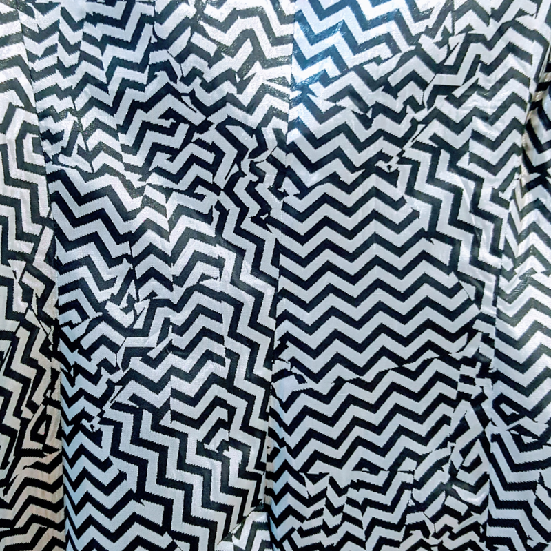 Kenzo 'Broken Floor' Silver Metallic Zigzag Jaquard Blazer