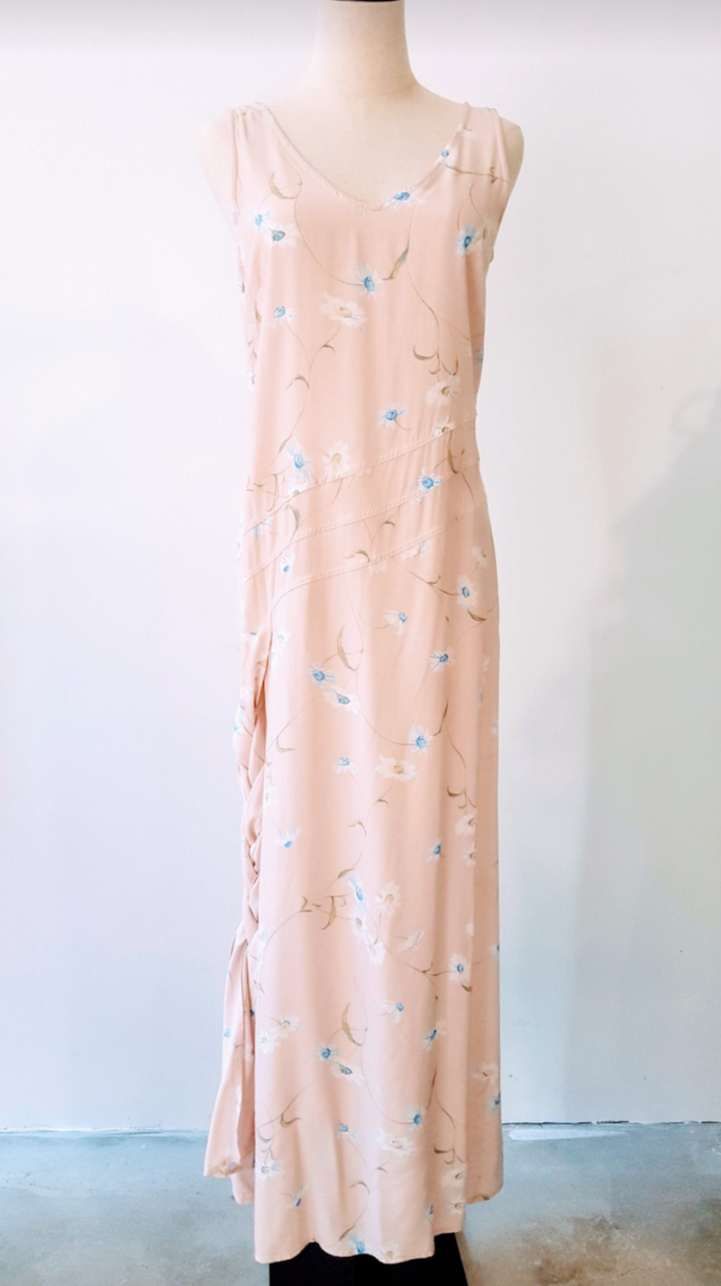 Vintage Camilla Arthur Milano Pale Pink Floral Midi/Maxi Dress