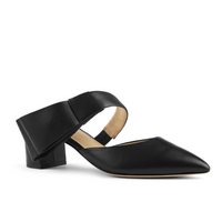 March Muse Black Sculptural Bow Mule Heels