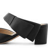 March Muse Black Sculptural Bow Mule Heels