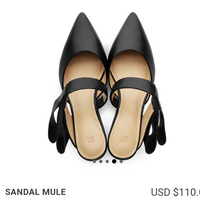 March Muse Black Sculptural Bow Mule Heels