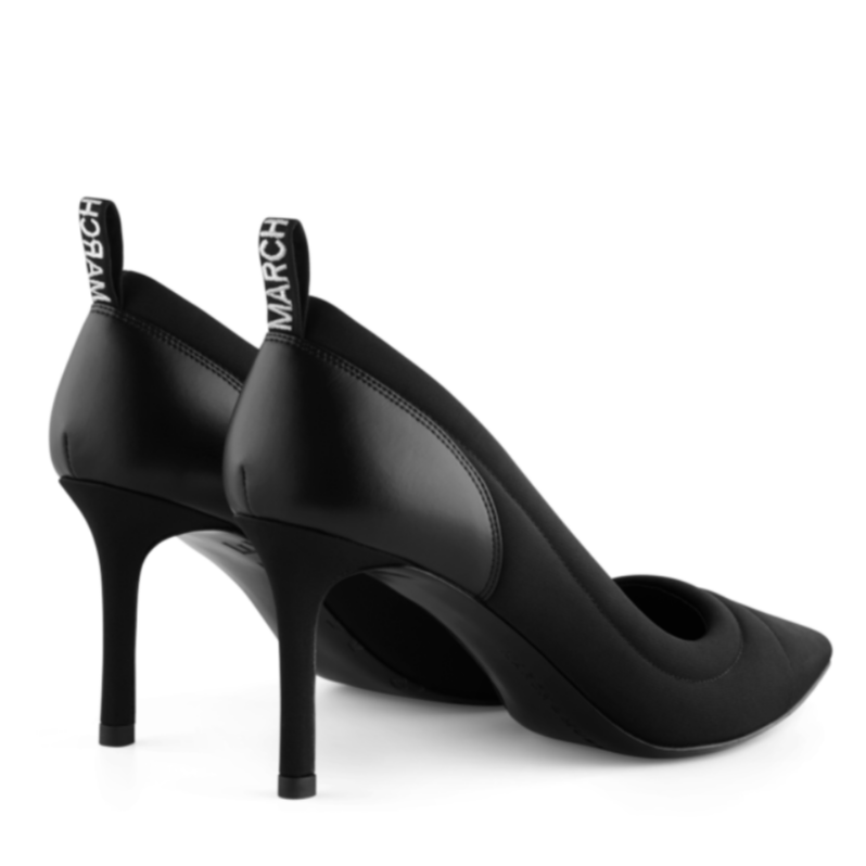 March Muse Black Puffer Pump Heels