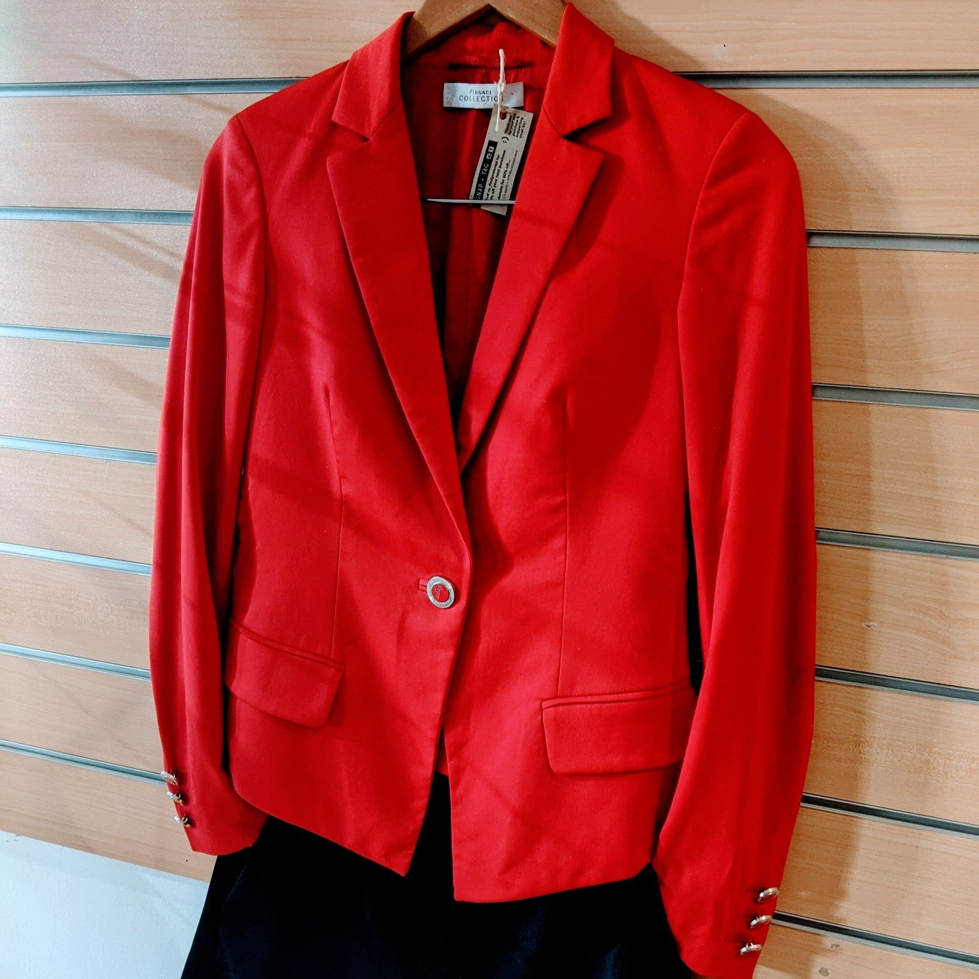 Versace Collection Vintage Red Wool Blend Blazer Re find Preloved
