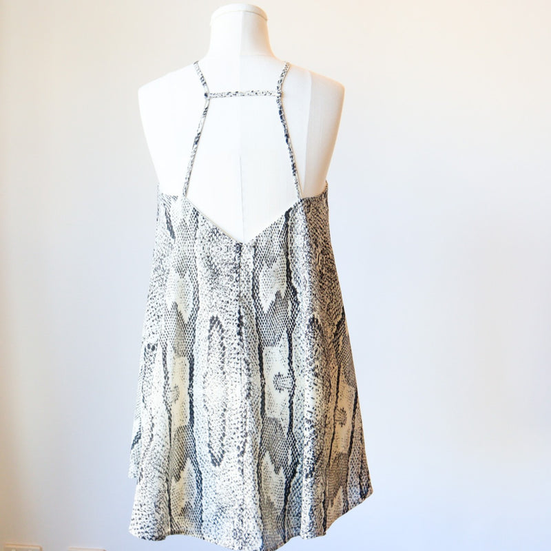 Stella Forest Snake Print Flowy Short Slip Dress